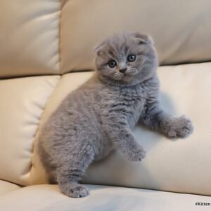 Benji purebred Scottish fold kitten in a blue color